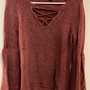 flare sleeve sweater american eagle